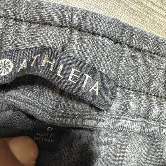 ATHLETA Pants Jogger Zipper Ankle Moto Style Size 0 Gray Drawstring - Picture 3 of 9